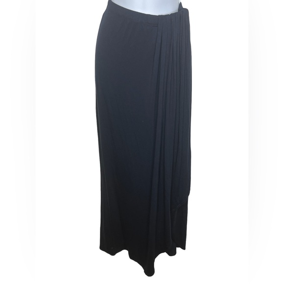 Max Studio women’s dark navy asymmetrical hem jersey maxi skirt sz LG NWT - Picture 1 of 4